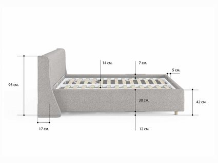Кровать Сонум Barcelona Рогожка Деним (с подъемным механизмом) 120х200