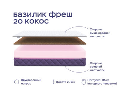 Димакс Комплект: кровать Лероса Кварц + матрас Базилик фреш 20 кокос 266