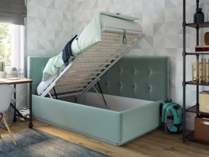 Кровать Nuvola Sabina угловая Velutto 26 (с подъемным механизмом) 200х190