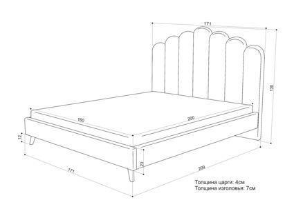 Кровать Sontelle Style Lixano Malta grey 120х190