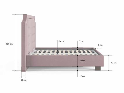 Кровать Сонум Elysium Глазго Серый 180х190